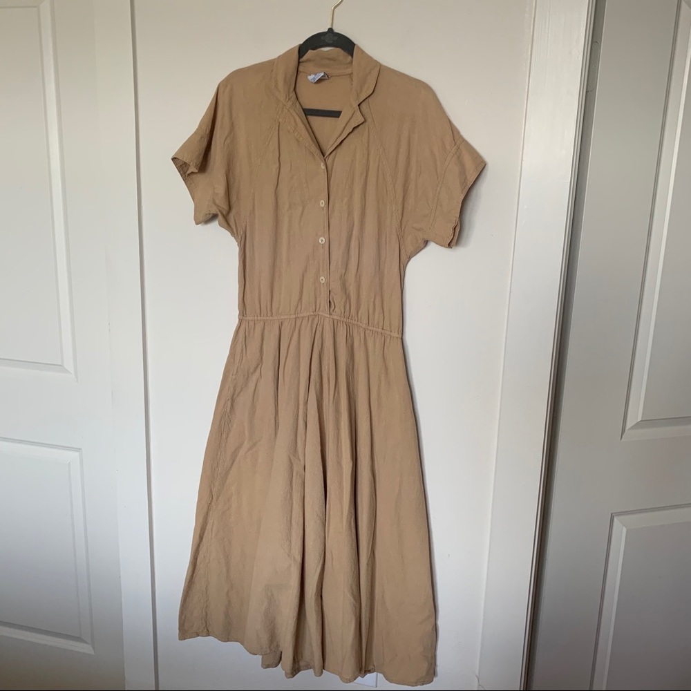 COLOR ME COTTON Khaki Pocket Dress, M